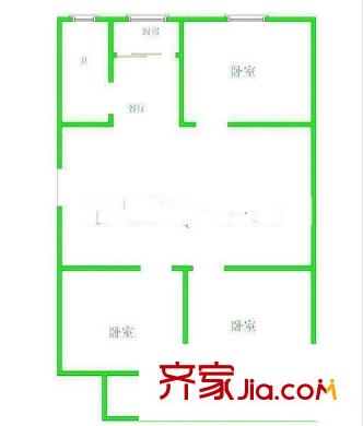 水產(chǎn)設計院宿舍 3室 戶型圖