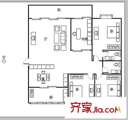 樹兜花園 4室 戶型圖