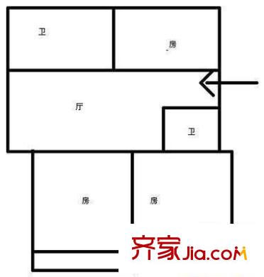 樹兜花園 3室 戶型圖