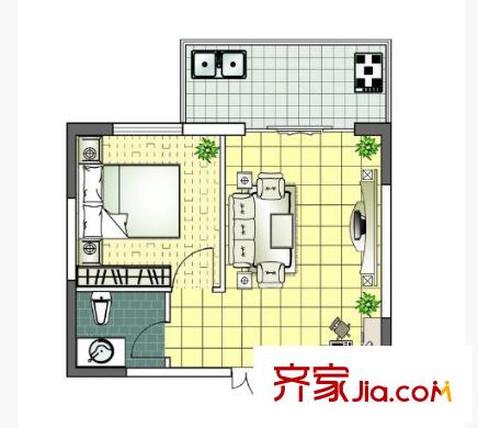 祥和家園戶型圖1室1廳 戶型圖 1室1廳