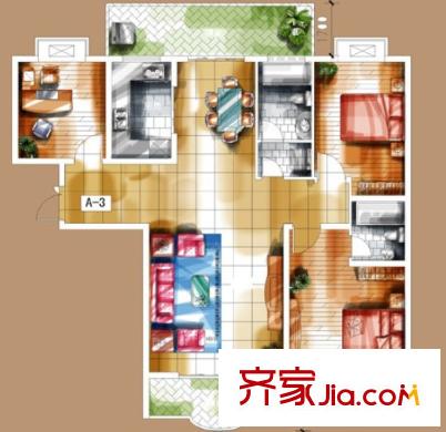 祥和家園戶型圖2室2廳 戶型圖 2室2廳