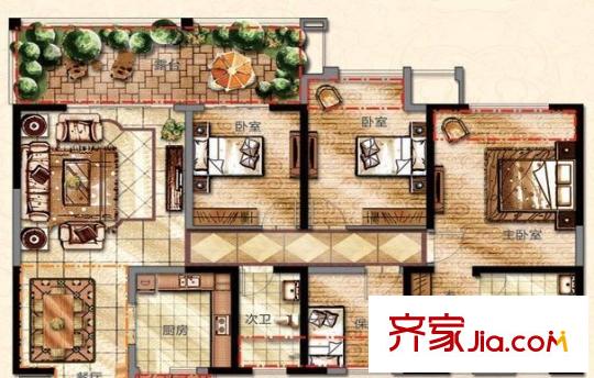祥和家園戶型圖4室2廳 戶型圖 4室2廳