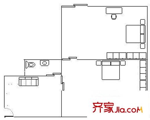 省測(cè)繪局宿舍 2室 戶型圖