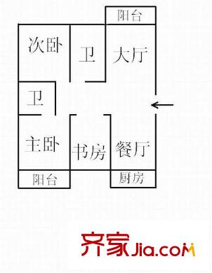 富華家園 4室 戶型圖