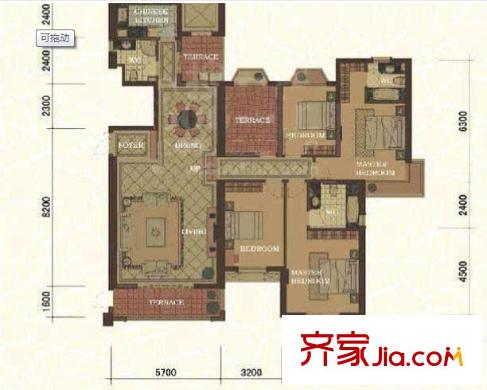 東方名城香郡戶型圖戶型圖3 