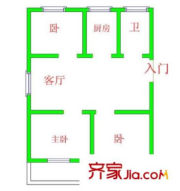 登云新村 3室 戶型圖
