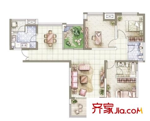 如壽里人家戶型圖3室2廳 戶型圖 3室2廳2衛(wèi)1廚
