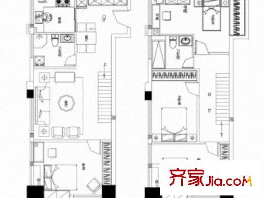 南國大武漢SOHO戶型圖4室2廳 戶型圖 4室2廳2衛(wèi)