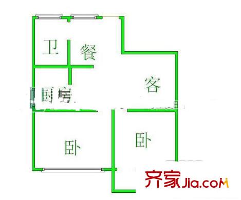 中建新村 2室戶型圖