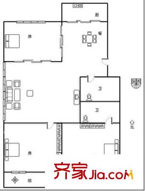 長樂苑 3室 戶型圖