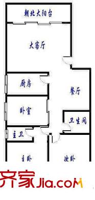 白馬河公寓 2室戶型圖