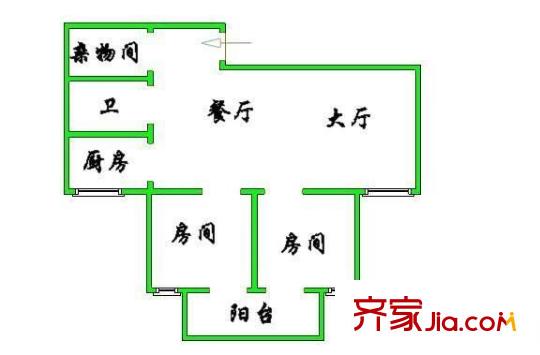 尚賓公寓 2室 戶型圖