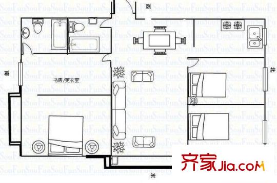 融僑錦江B區(qū) 4室 戶(hù)型圖