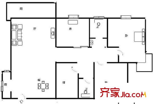 融僑錦江B區(qū) 4室 戶(hù)型圖