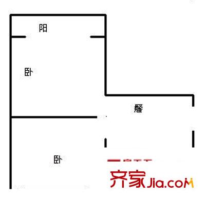 汽車城宿舍 2室 戶型圖