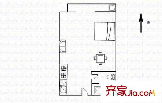 七星佳寓 1室 戶型圖