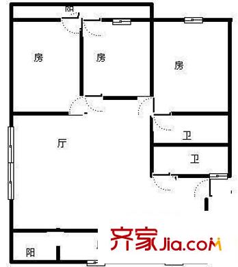 南臺(tái)新苑桂花園 3室 戶型圖