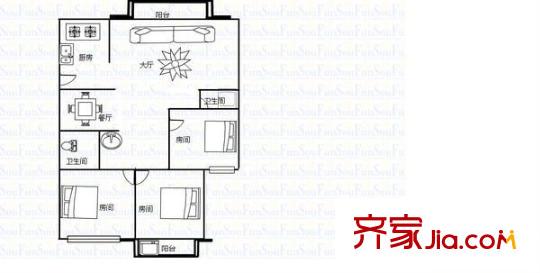 埔頂小區(qū)戶型圖浦頂小區(qū) 3室 戶型圖 3室2廳2衛(wèi)1廚
