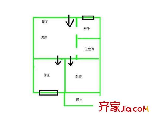 隆盛小區(qū) 2室 戶型圖