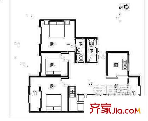 隆盛小區(qū) 4室 戶型圖