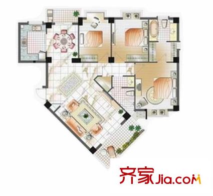 家天下三木城A區(qū) 3室 戶(hù)型圖