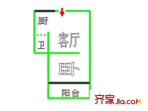 后縣小區(qū) 1室 戶型圖