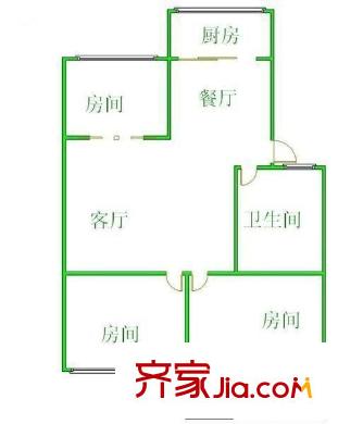 后縣小區(qū) 2室 戶型圖