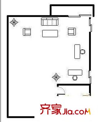 鴻達(dá)大廈 1室 戶型圖