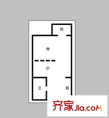 鴻達大廈 1室 戶型圖