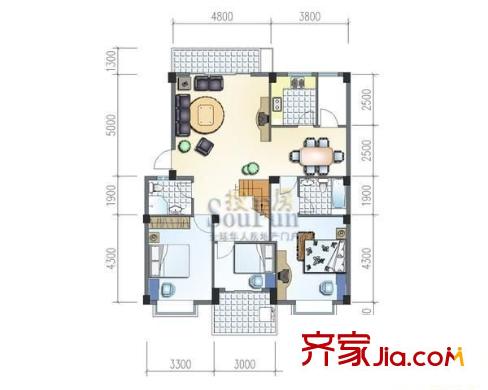 東方水都 4室 戶型圖