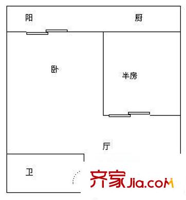翠湖山莊 1室 戶型圖
