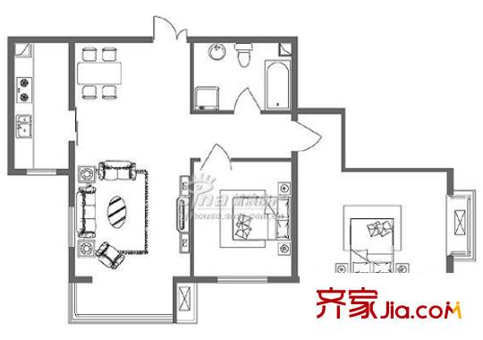 袁家墩小區(qū)戶型圖2室2廳 戶型圖 2室2廳1衛(wèi)1廚