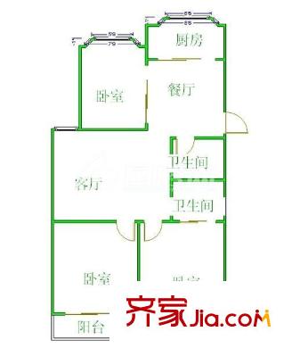 永裕花園 3室 戶型圖