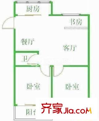 行政學院單位宿舍 3室戶型圖