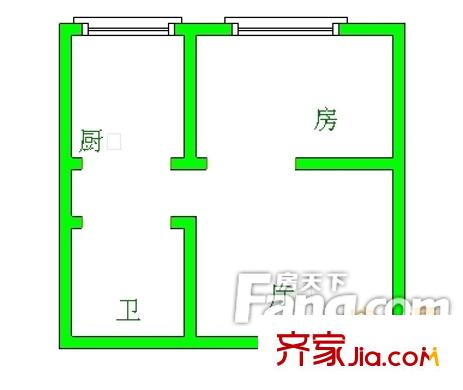 秦水名邸 1室 戶型圖