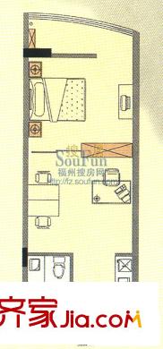 新亞大廈戶型圖1室1廳1衛(wèi)1廚