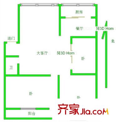 五鳳小區(qū) 3室 戶型圖