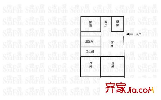五鳳小區(qū) 3室 戶型圖