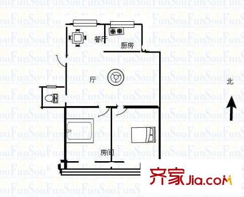 五鳳小區(qū) 2室 戶型圖