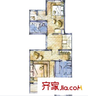 錦湖花園戶型圖2室2廳 戶型圖 2室2廳