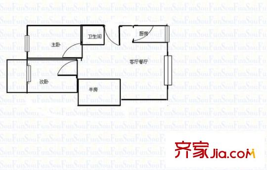空港公寓 3室 戶型圖