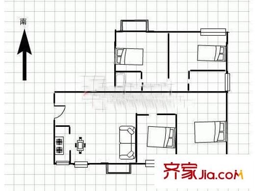 空港公寓 4室 戶型圖