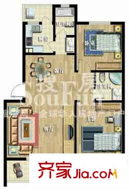 匯東匯豐家園戶型圖2室2廳1衛(wèi)1廚