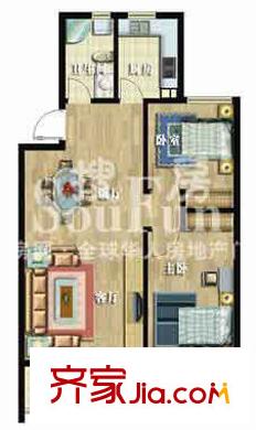 匯東匯豐家園戶型圖2室2廳2衛(wèi)1廚