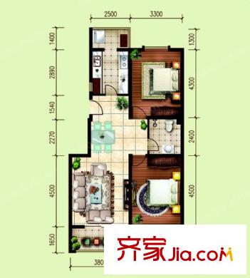 金茂小區(qū)戶型圖2室2廳 戶型圖 2室2廳1衛(wèi)1廚