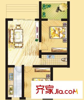 江大路工科院小區(qū)戶型圖2室2廳 戶型圖 2室2廳