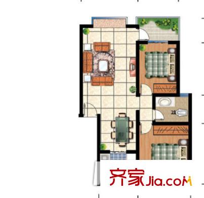 江大路工科院小區(qū)戶型圖2室2廳 戶型圖 2室2廳