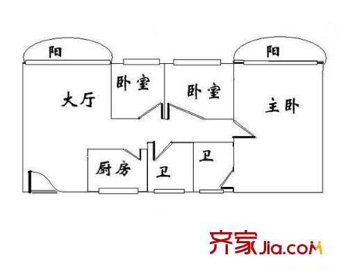 福明苑 3室 戶型圖