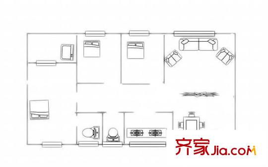 福明苑 3室 戶型圖