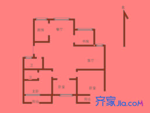 福霞小區(qū) 4室 戶型圖